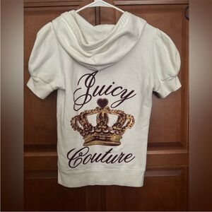 Juicy Couture Cream Hoodie with Gold Crown